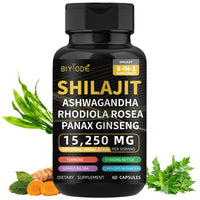 Pure Natural Himalayan Shilajit Capsules With Ashwagandha Ginseng Healthcare Vitamin 8-in-1 Energy Supplement