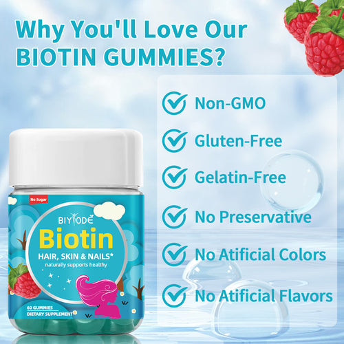 Biotin Gummies Boost Immunity, Power Skin, Hair & Nails
