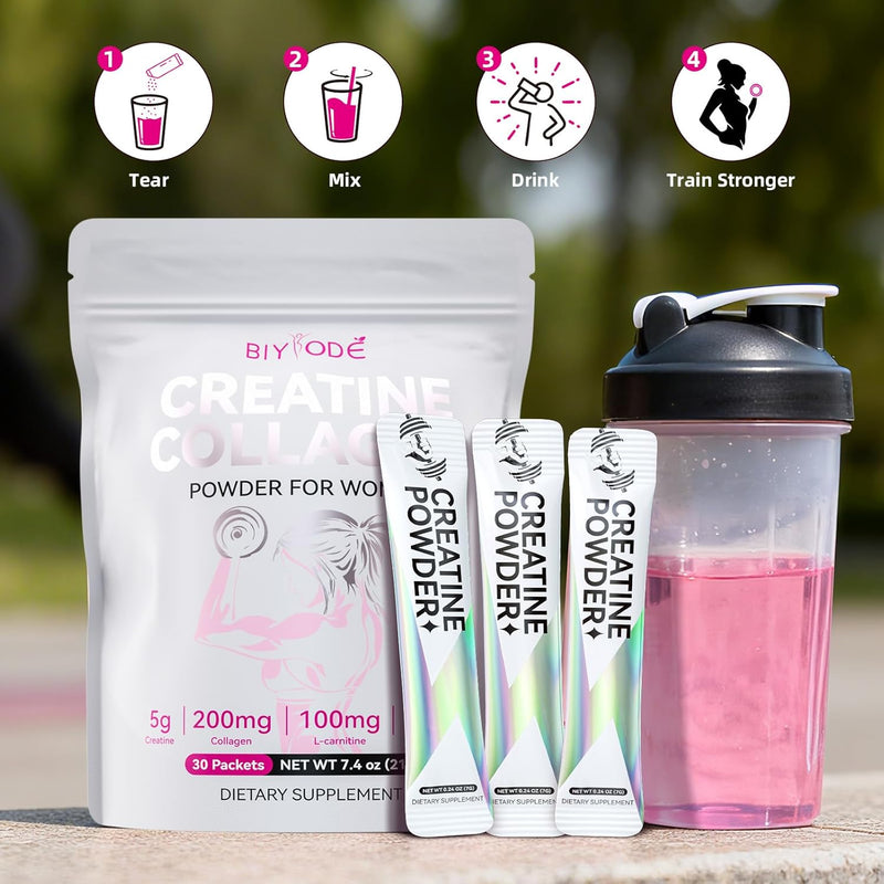 Single Serve Creatine Powder Sticks for Women