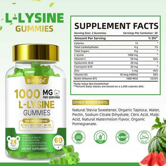 Buy L-Lysine Gummies Online Biyode