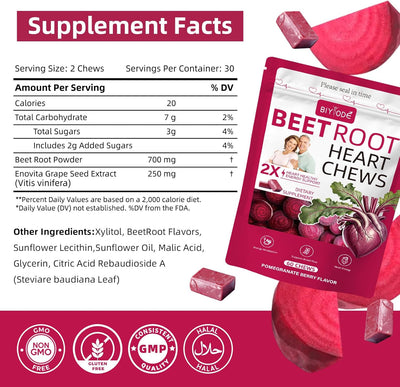 Beet Root Heart Chews Supplement Bottle