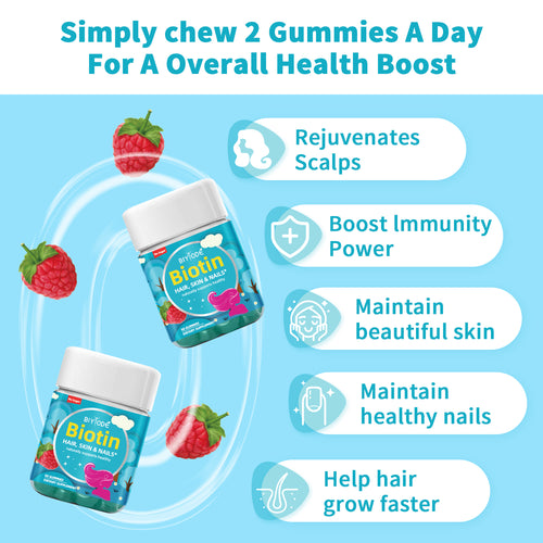 Biotin Gummies Boost Immunity, Power Skin, Hair & Nails