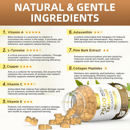 Organic Tanning Gummies with Nutrients