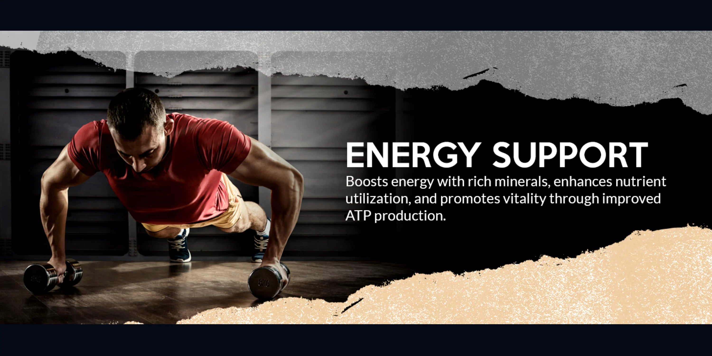 Packaging of energy support formula with natural ingredients and bold design
