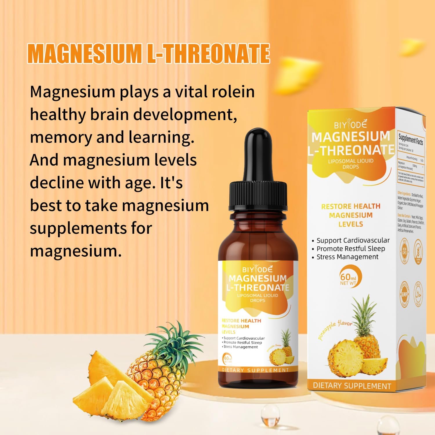"Person taking Magnesium L-Threonate Drops promoting focus and mental clarity.