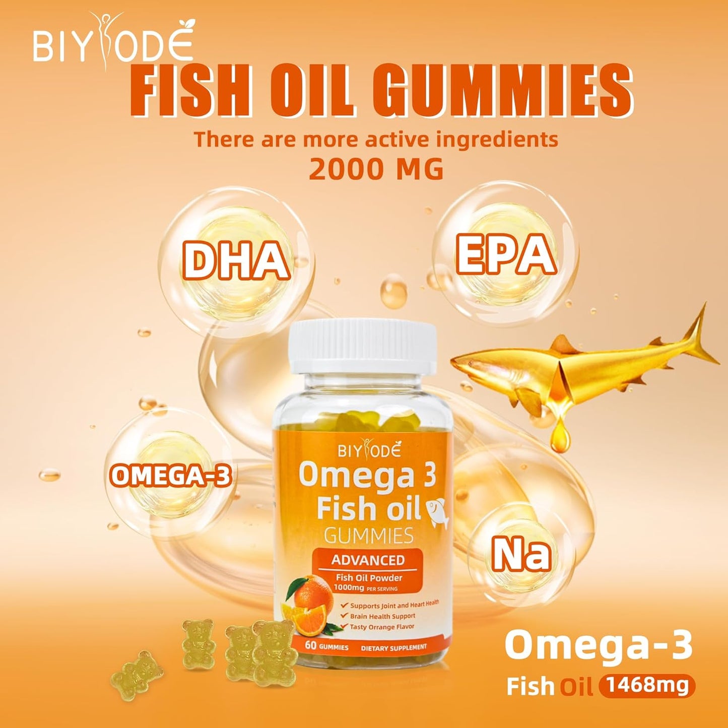High-potency fish oil capsules with clear golden soft gels – essential fatty acid supplement for daily wellness