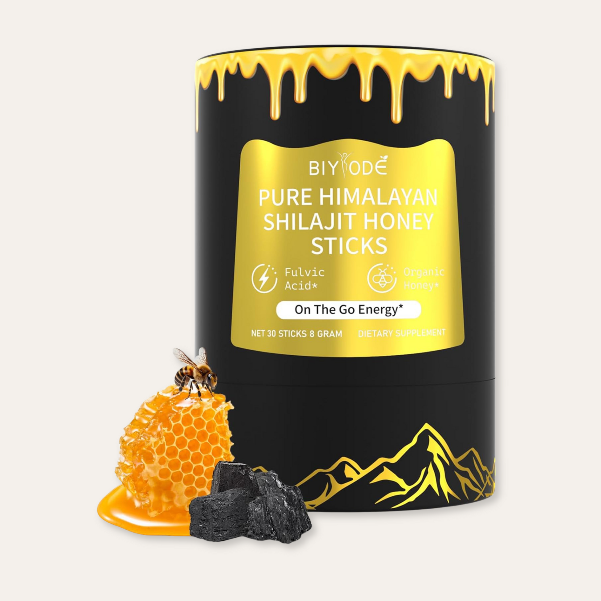 "Person enjoying a Pure Shilajit honey stick before workout for natural energy boost"
