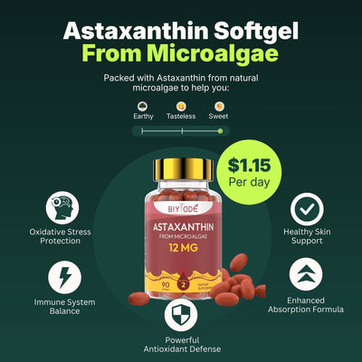 Astaxanthin 12mg Softgels Antioxidant Supplement